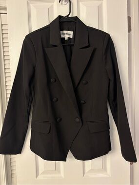 Steve Madden Women's Black Double-Breasted Blazer Jacket Small